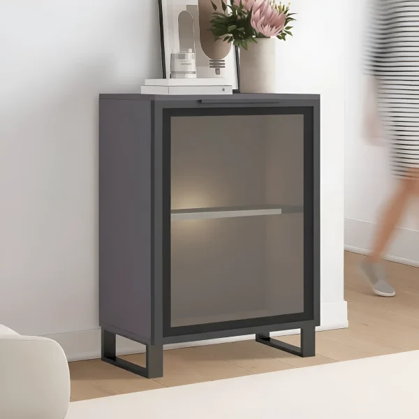 Flex 0.5m Glass Graphite Sideboard for Hall