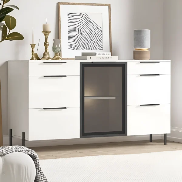 Large Flex Chest of Drawers 1.5m MDF Facade White for the Living Room