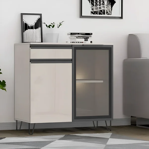 Kommode Bar Flex 800 mm mit Spanplattenfronten Kaschmir für das Wohnzimmer