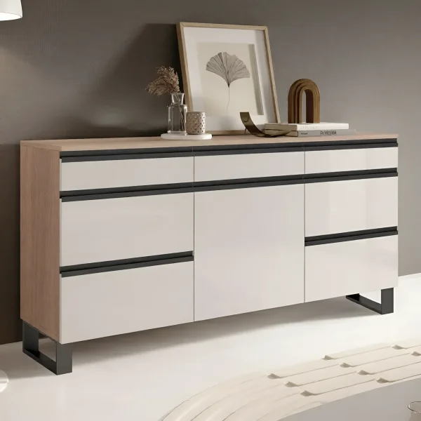 Kommode Flex 1,5m mit Kaschmir-Spanplattenfronten für den Flur