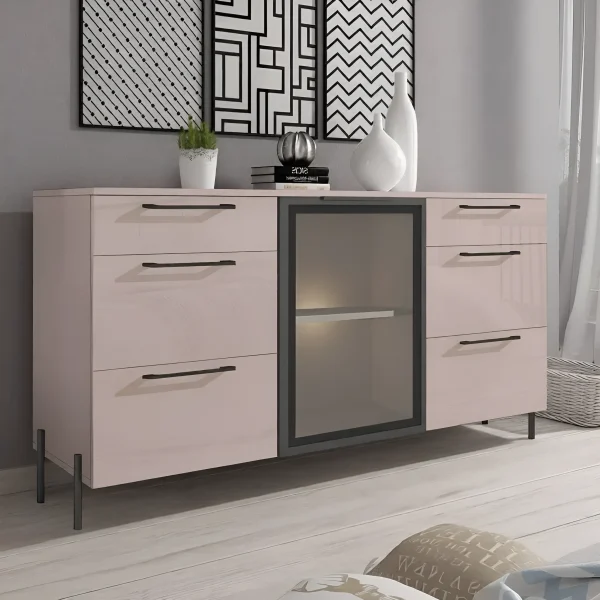 Bürokommode Flex 1,5 m mit Spanplattenfronten Toffi für das Wohnzimmer