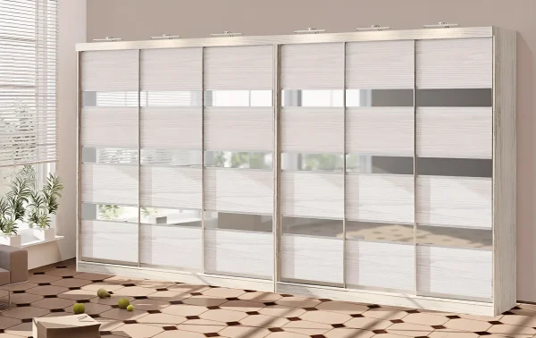Schwebetürenschrank 5,0 Meter "Modell 4" 6-türig Eiche hell