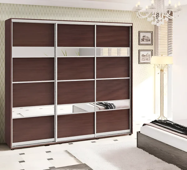 Schwebetürenschrank 1800 mm "Modell 5" dreitürig Wenge