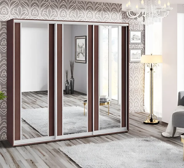Schwebetürenschrank 2,6 m "Modell 7" dreitürig Wenge