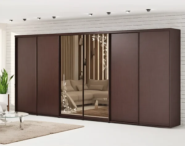 Sliding wardrobe 4.6 meters "Chipboard" six-door wenge