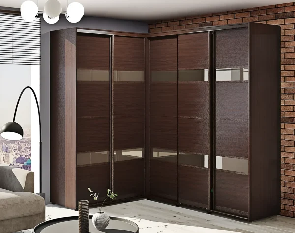 Schwebetürenschrank "Modell 5" Eckschrank Wenge
