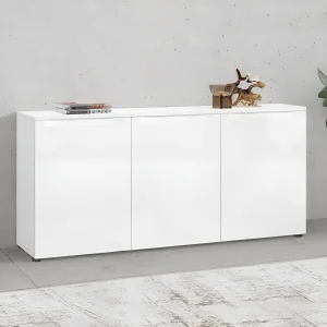 Современный белый глянцевый комод Flex 1.5 метра из крашеного МДФ, идеальное решение для стильной гостиной.