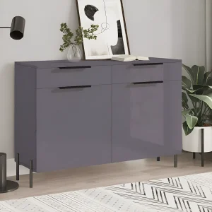 Темный графитовый комод Flex 1.2м с МДФ фасадами и черными ручками, современный дизайн для спальни.
