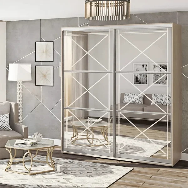 Sliding Wardrobe 0.9 meters "Mirror" 2-door Sonoma Oak