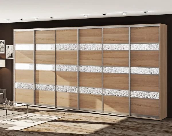Sliding Wardrobe 440 cm "Model 4" Six-Door Natural Oak