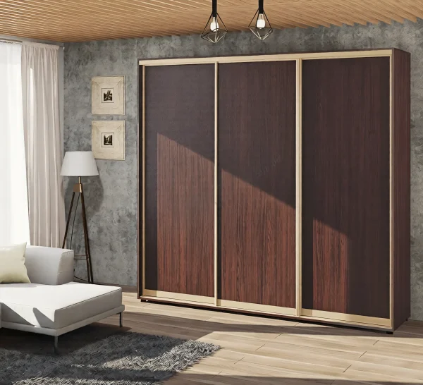 Sliding Wardrobe 2.1 m "Chipboard" Three-Door Wenge Oak