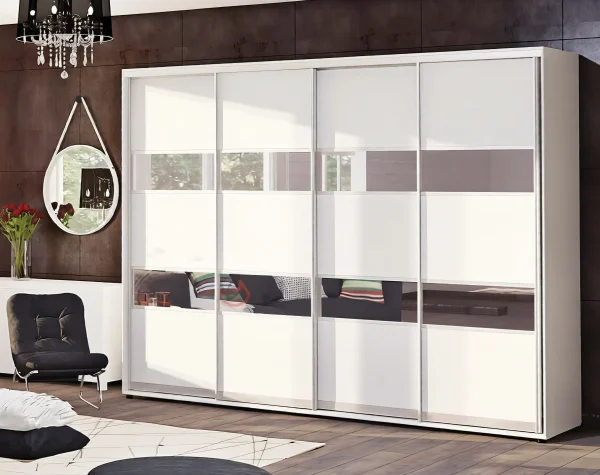 2.8 m Wardrobe "Model 3" Four-Door White
