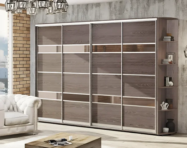 Schwebetürenschrank 320 cm "Modell 5" viertürig Trüffeleiche