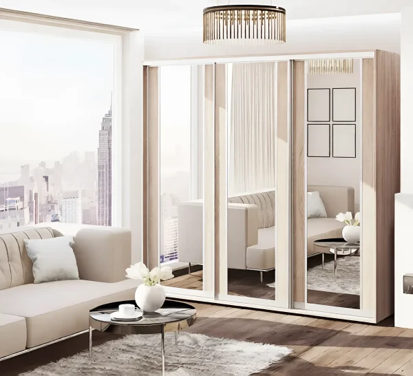 Sliding Wardrobe 250 cm "Model 7" 3-door Natural Oak