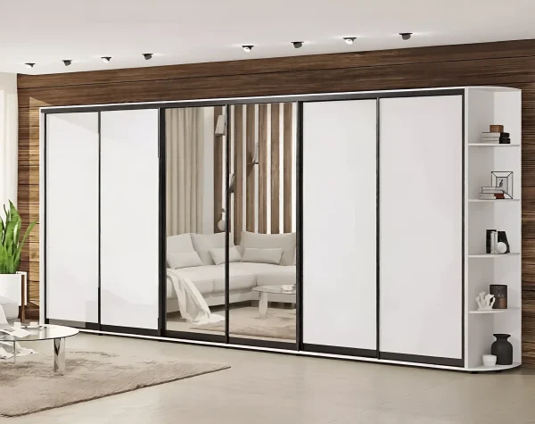 Sliding Wardrobe 5400 mm "Chipboard" 6-door white