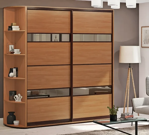 Schiebetürenschrank 1,8 Meter "Modell 5" 2-türig Goldene Eiche