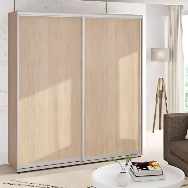 Sliding Wardrobe 120 cm "Chipboard" two-door natural oak