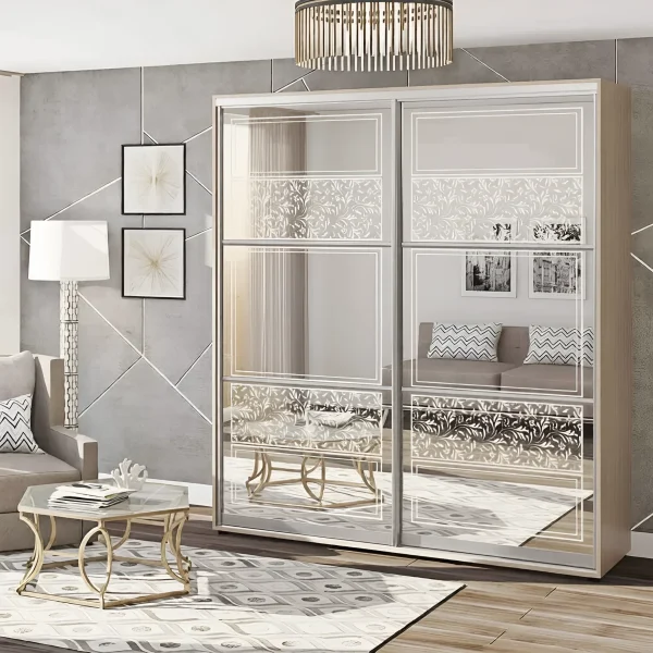 Sliding Wardrobe 1.6 m "Mirror" two-door Sonoma Oak color