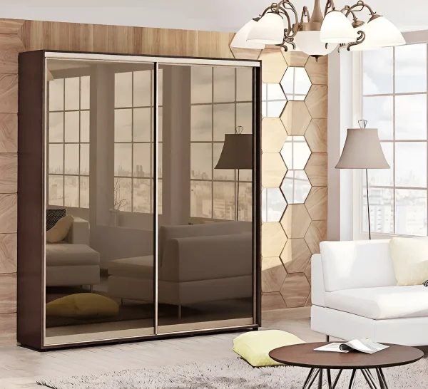 Sliding Wardrobe 1.6 m "Mirror" two-door wenge