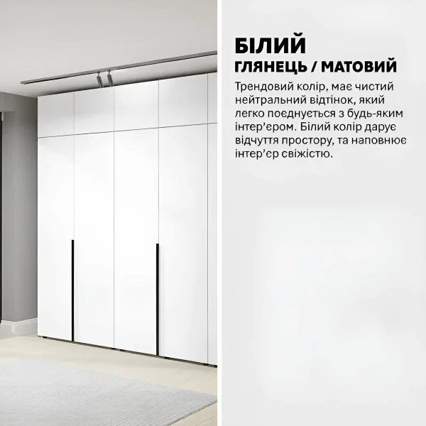 Large Flex wardrobe 3000 mm with white chipboard facades for the living room