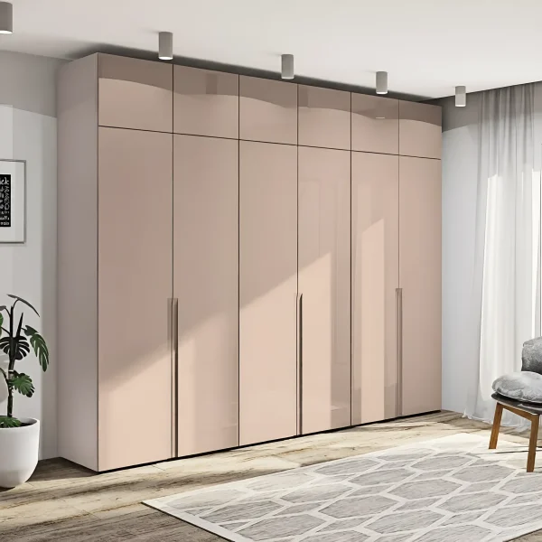 Großer Kleiderschrank Flex 2,4 m MDF Front Cappuccino für das Wohnzimmer