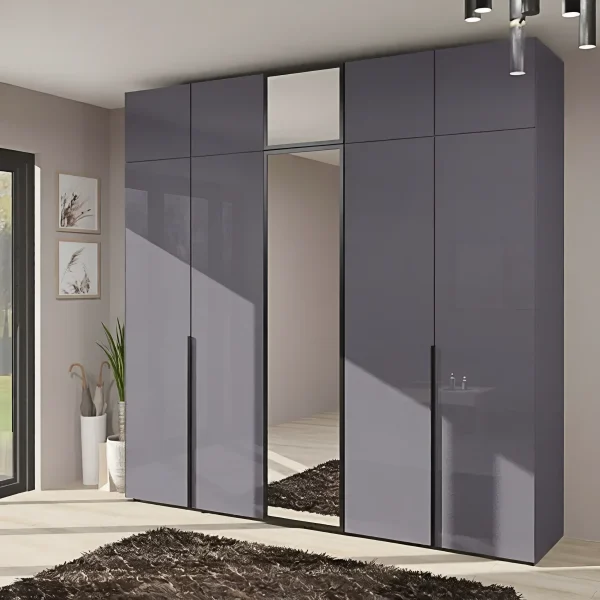 Large Flex Wardrobe 2.3 meters Chipboard Graphite front for the living room