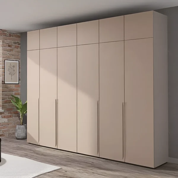 Large Flex wardrobe 290 cm with Cappuccino MDF fronts for the living room