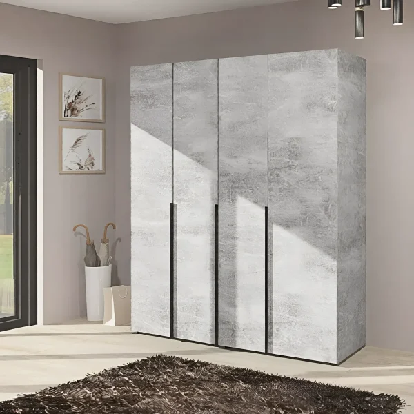 Large Flex Wardrobe 1.7 m Chipboard Concrete Front for Kids Room
