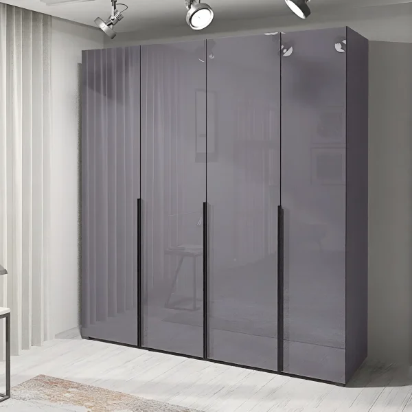 Большой шкаф Flex 1.9 м ДСП фасад Графитовый в гостиную