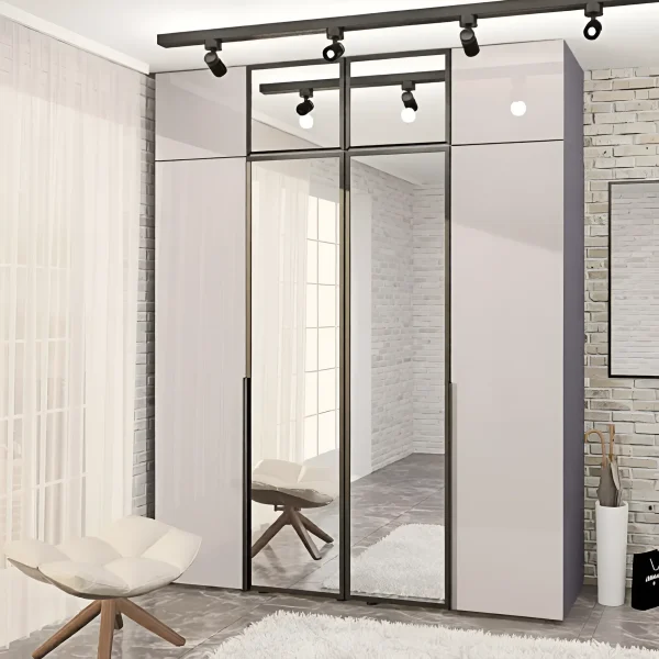 Large Flex Wardrobe 1.9 m Chipboard Cashmere Front 4-Door