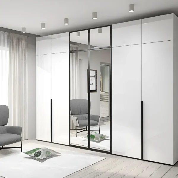 Ready-made Flex 2 wardrobe 2.4 m chipboard white facade for the hallway