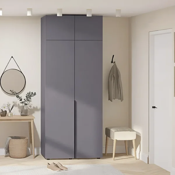 Fertiger Kleiderschrank Flex 1 Meter Spanplatte Graphit-Fassade für das Wohnzimmer