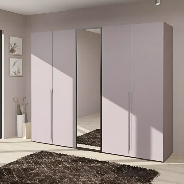 Ready-made Flex wardrobe 210 cm MDF facade Velvet beige 5-door