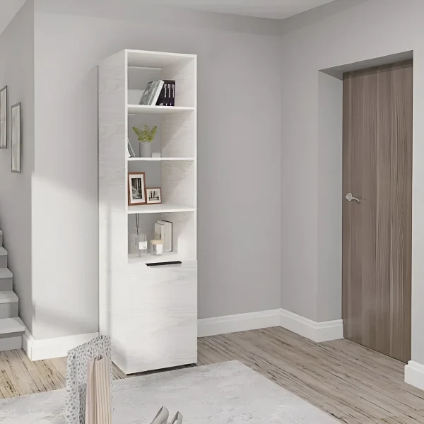 Flex 50 cm Bookcase, Chipboard, Bleached Oak Front for Living Room