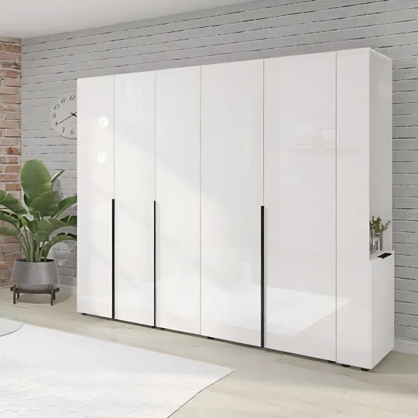 Flex Bookcase 2.2 meters Chipboard White front for clothes