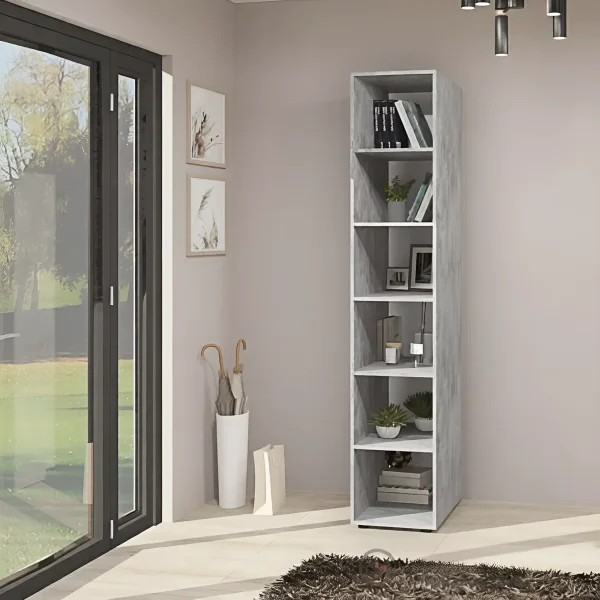 Flex 50 cm chipboard concrete bookcase for the living room