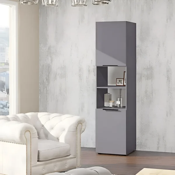 Small Flex Wardrobe 0.5 m Chipboard Graphite Front for Living Room