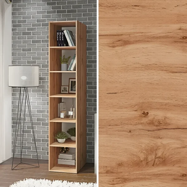 Kleiner Flex 0,4 m Spanplatten-Schrank in Goldeiche für das Kinderzimmer.