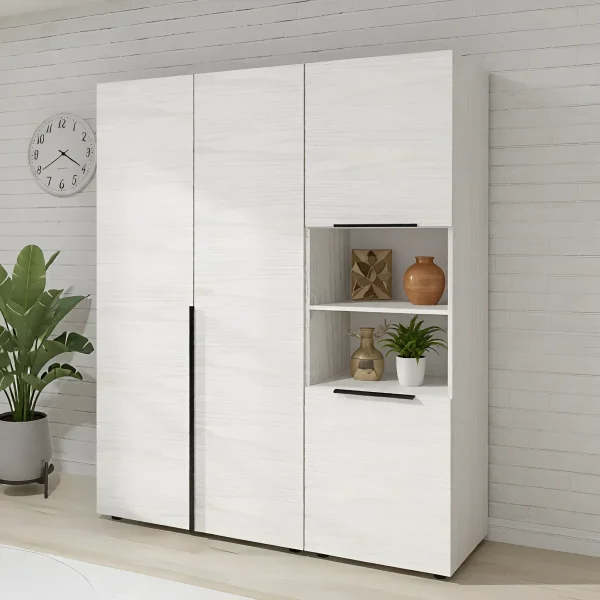 Flex Modular Wardrobe 1200 mm Chipboard Bleached Oak Front for Living Room