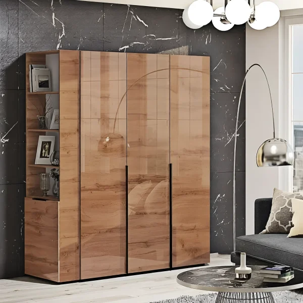Flex 1.2m Modular Wardrobe with Golden Oak Chipboard Fronts for Living Room