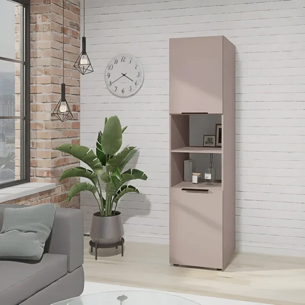Büroschrank Flex 0,4 Meter Spanplatte Toffee-Fassade für den Flur
