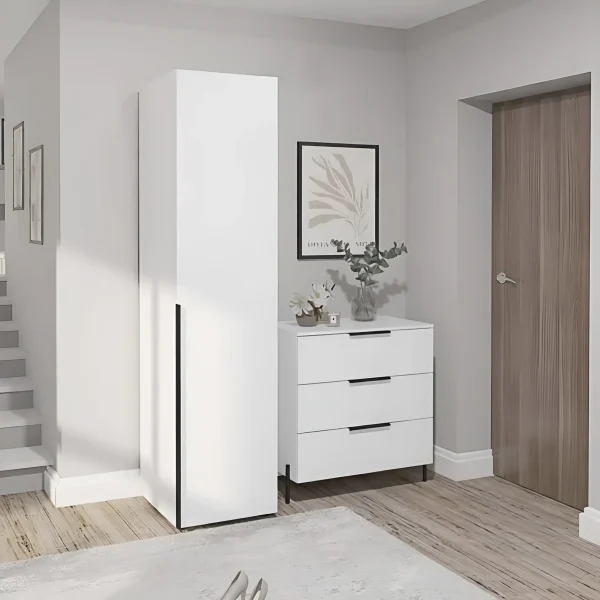 Flex 400 mm Chipboard White Front Living Room Cabinet