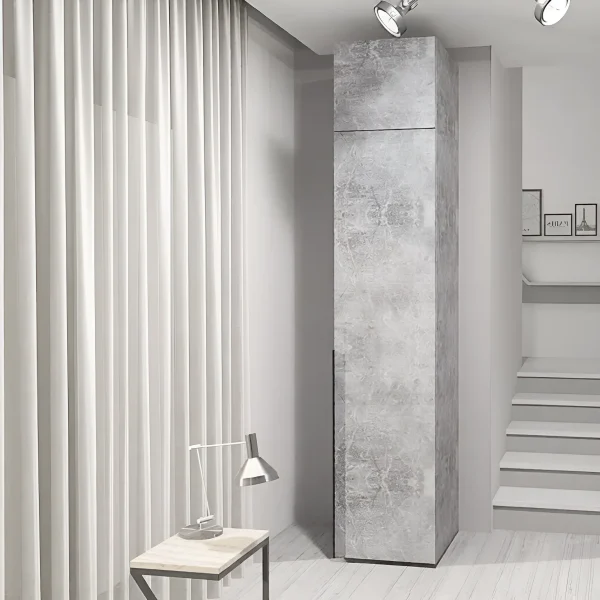 Flex 0.5m Chipboard Column Cabinet with Concrete Facade for Documents