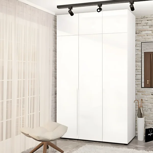 Flex Hinged Wardrobe 150 cm MDF White Front for Kids' Room