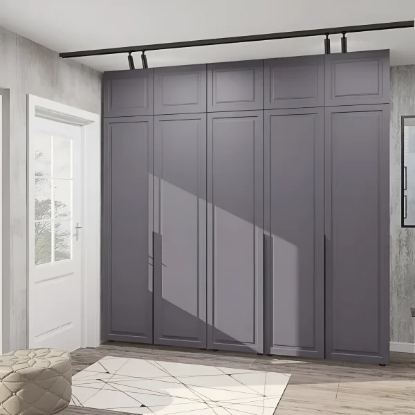 Flex 250 cm Hinged Wardrobe with Graphite MDF Fronts for the Bedroom