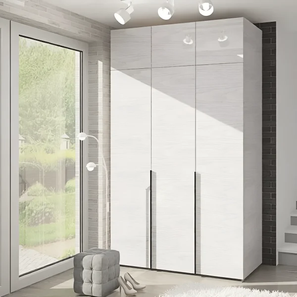 Flex 1,2m Drehtürenschrank, Spanplatte, Front Eiche gebleicht, für das Wohnzimmer