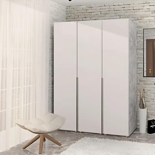 Flex 1.2m Hinged Wardrobe, Cashmere Chipboard Front for Hallway