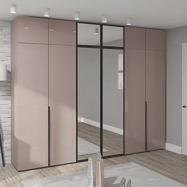 Flex 2,9 Meter Drehtürenschrank, Spanplatte, Toffee-Front für das Wohnzimmer