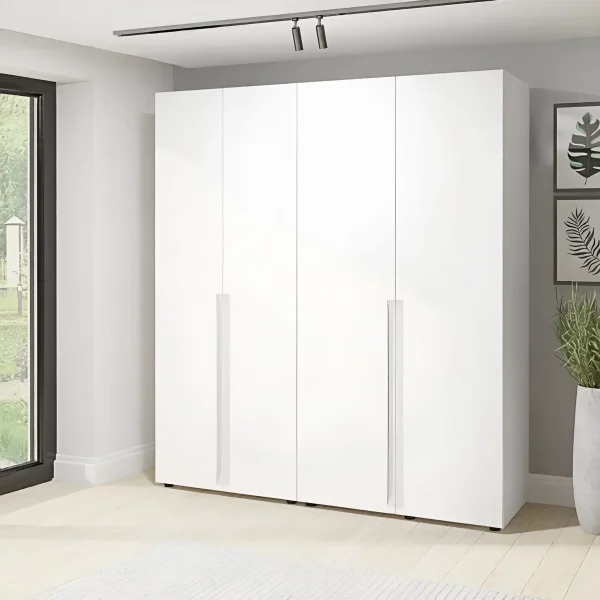 Beta Flex handle wardrobe 180 cm MDF facade White four-door