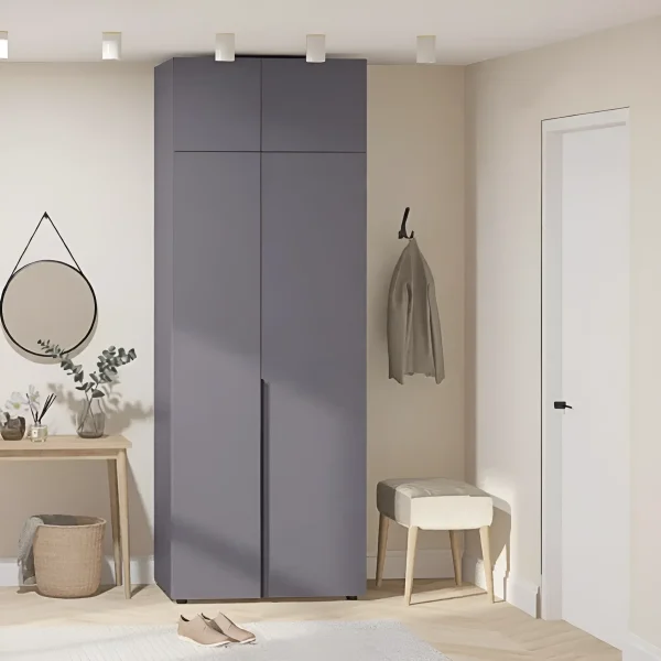 Flex 900 mm handleless wardrobe, chipboard, Graphite facade for the hallway